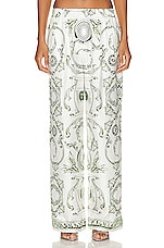 Alexander Wang Silk Pant in Ivory & Green, view 1, click to view large image.