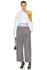 Alexander Wang Tailored Boxer Pant in Grey, view 4, click to view large image.