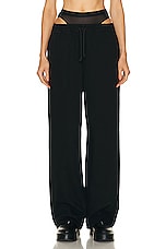 Alexander Wang Mesh Undie Track Pant in Washed Black, view 1, click to view large image.