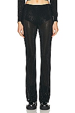 Alexander Wang Sheer Boot Leg Pant With Clear Bead Hotfix in Black, view 1, click to view large image.