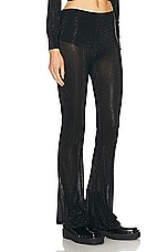 Alexander Wang Sheer Boot Leg Pant With Clear Bead Hotfix in Black, view 2, click to view large image.