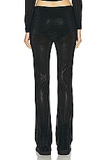 Alexander Wang Sheer Boot Leg Pant With Clear Bead Hotfix in Black, view 3, click to view large image.