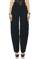 Alexander Wang Hi-waisted Trouser With Leather Belted Waistband in Black, view 1, click to view large image.
