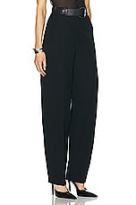 Alexander Wang Hi-waisted Trouser With Leather Belted Waistband in Black, view 2, click to view large image.