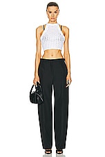 Alexander Wang Low Waisted Pant With Back Slits in Black, view 4, click to view large image.