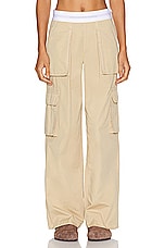 Alexander Wang Mid Rise Cargo Rave Pant in Feather, view 1, click to view large image.