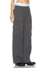 Alexander Wang Mid Rise Cargo Rave Pant in Off Black, view 2, click to view large image.