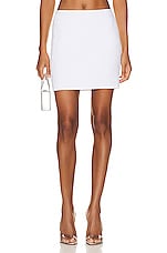 Alexander Wang Ribbed Mini Skirt in White, view 1, click to view large image.