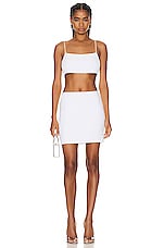 Alexander Wang Ribbed Mini Skirt in White, view 4, click to view large image.