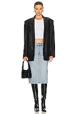 Alexander Wang Midi Skirt With Diamante Charm Thong Straps in Vintage Faded Indigo, view 5, click to view large image.
