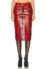 Alexander Wang Leather Pencil Skirt in Red, view 1, click to view large image.