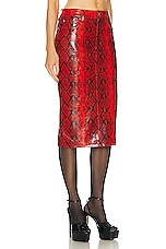 Alexander Wang Leather Pencil Skirt in Red, view 2, click to view large image.