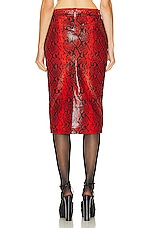 Alexander Wang Leather Pencil Skirt in Red, view 3, click to view large image.
