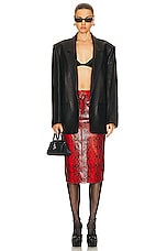 Alexander Wang Leather Pencil Skirt in Red, view 4, click to view large image.