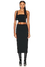 Alexander Wang Fitted G String Long Skirt in Black, view 4, click to view large image.