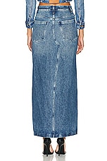 Alexander Wang Bonded Seams Long Crossover Skirt in Vintage Medium Indigo, view 3, click to view large image.