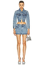 Alexander Wang Beaded Mini Skirt in Vintage Light Indigo, view 4, click to view large image.
