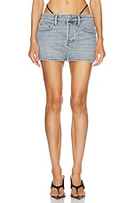 Alexander Wang Mini Skirt in Vintage Faded Indigo, view 1, click to view large image.