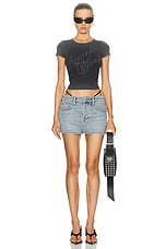 Alexander Wang Mini Skirt in Vintage Faded Indigo, view 5, click to view large image.