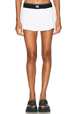 Alexander Wang Pleated Mini Skirt in White, view 1, click to view large image.