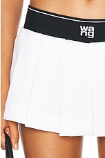 Alexander Wang Pleated Mini Skirt in White, view 6, click to view large image.