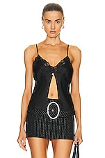 Alexander Wang Lace Butterfly Cami Top in Black, view 1, click to view large image.