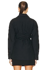 Alexander Wang Ruched Bandeau Shirt in Black, view 3, click to view large image.
