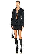 Alexander Wang Ruched Bandeau Shirt in Black, view 4, click to view large image.