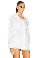 Alexander Wang Ruched Bandeau Shirt in White, view 3, click to view large image.