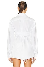 Alexander Wang Ruched Bandeau Shirt in White, view 4, click to view large image.