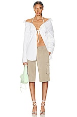 Alexander Wang Layered Bikini Shirt in White, view 5, click to view large image.