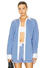 Alexander Wang Button Down Shirt in Blue & White, view 1, click to view large image.
