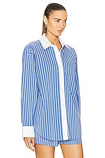 Alexander Wang Button Down Shirt in Blue & White, view 3, click to view large image.