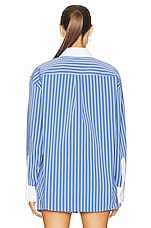 Alexander Wang Button Down Shirt in Blue & White, view 4, click to view large image.