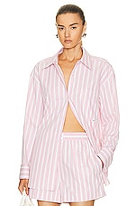 Alexander Wang Beaded Shirt in Pink & White, view 1, click to view large image.