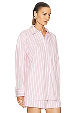 Alexander Wang Beaded Shirt in Pink & White, view 2, click to view large image.