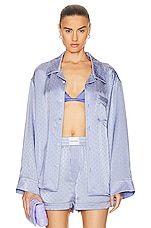 Alexander Wang Pajama Long Sleeve Shirt in Blue Bells, view 1, click to view large image.