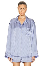 Alexander Wang Pajama Long Sleeve Shirt in Blue Bells, view 2, click to view large image.