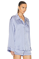 Alexander Wang Pajama Long Sleeve Shirt in Blue Bells, view 3, click to view large image.