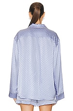 Alexander Wang Pajama Long Sleeve Shirt in Blue Bells, view 4, click to view large image.