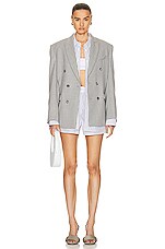 Alexander Wang Long Sleeve Boyfriend Shirt in White & Black, view 5, click to view large image.