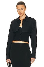 Alexander Wang Smocked Cami Overshirt Twinset in Black, view 1, click to view large image.