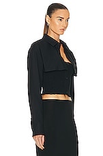 Alexander Wang Smocked Cami Overshirt Twinset in Black, view 2, click to view large image.