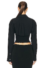 Alexander Wang Smocked Cami Overshirt Twinset in Black, view 3, click to view large image.