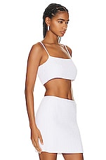 Alexander Wang Ribbed Bandeau Top in White, view 2, click to view large image.