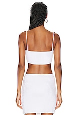 Alexander Wang Ribbed Bandeau Top in White, view 3, click to view large image.