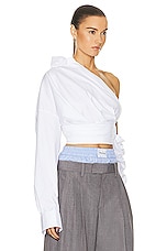 Alexander Wang Wrap Top in White, view 2, click to view large image.