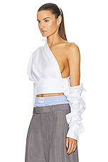 Alexander Wang Wrap Top in White, view 3, click to view large image.