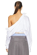 Alexander Wang Wrap Top in White, view 4, click to view large image.