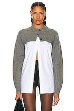 Alexander Wang Bilayer Shirt in Medium Grey Melange, view 1, click to view large image.